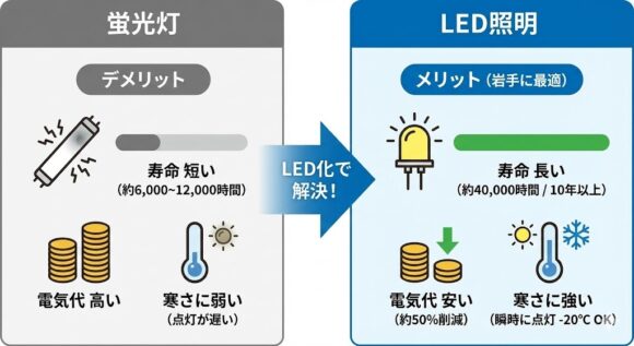 蛍光灯からLEDへ