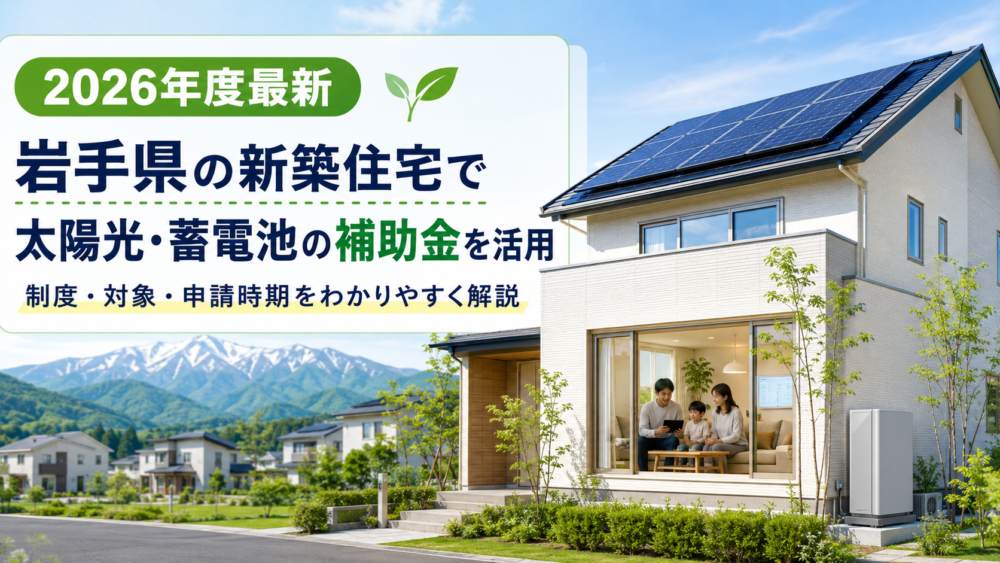 【2026年度最新】岩手県で太陽光発電・蓄電池を導入するなら補助金を活用！新築住宅向け制度をわかりやすく解説
