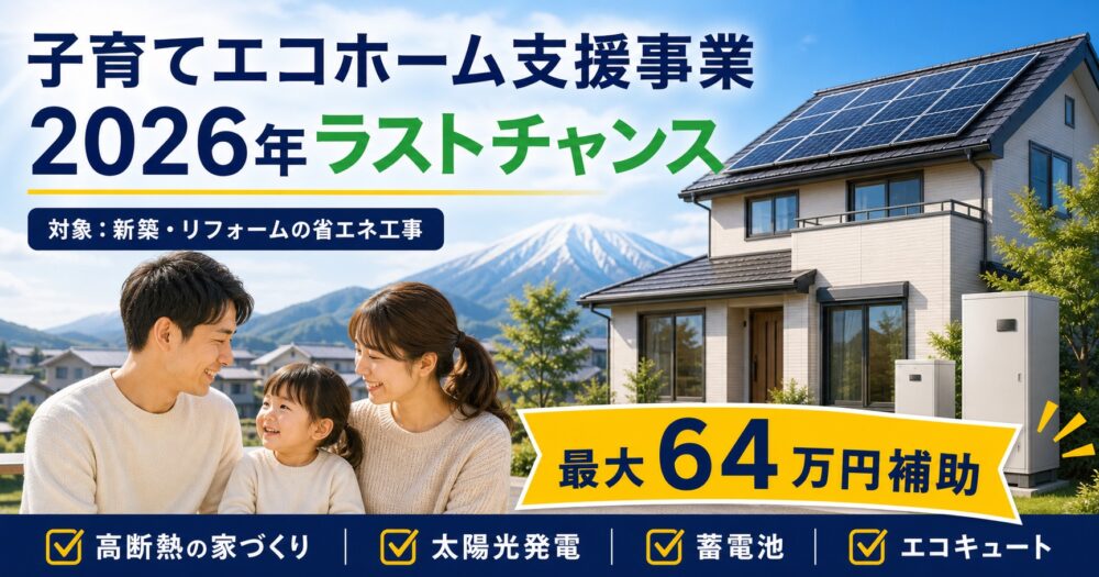 みらいエコ住宅2026事業×DR補助金で岩手の蓄電池をお得に｜2026年度の補助金活用ガイド