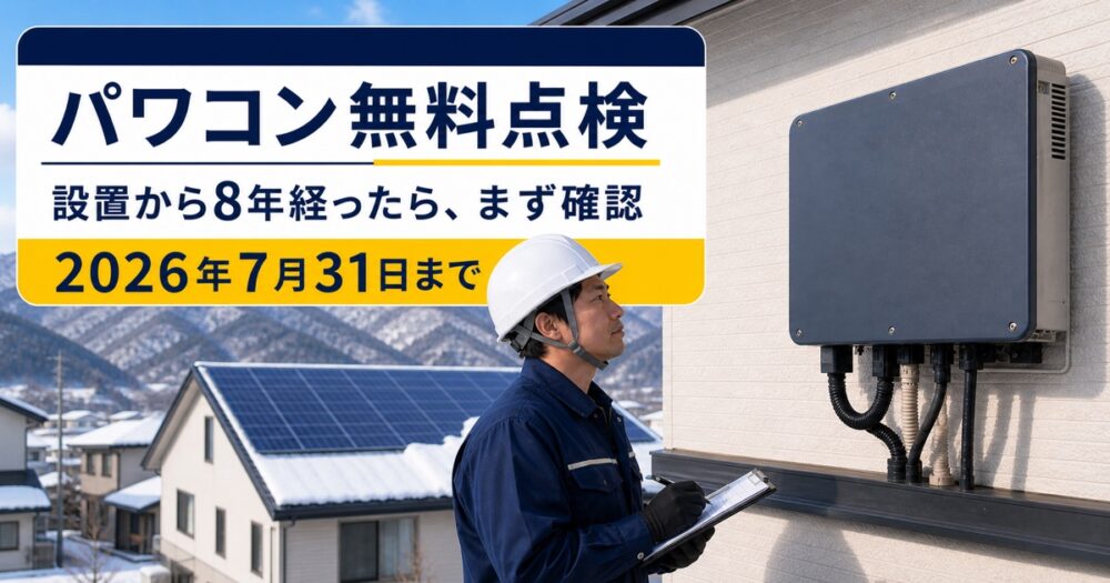 「パワコン」の寿命は何年？設置から８年～経ったら点検すべき5つの理由【無料点検実施中】（パワーコンディショナー）